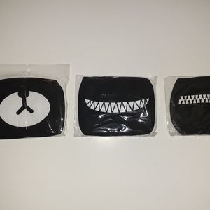 Variety Pack of 3. Anime Dust / Face Masks REUSE